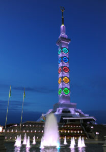 Constitutional Monument in Ashgabat, Turkmenistan - Iconic architectural landmark for historical city tours
